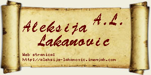 Aleksija Lakanović vizit kartica